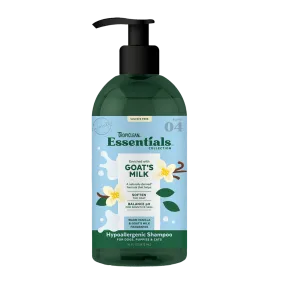 TropiClean Essentials Hypoallergenic Shampoo Goat's Milk - Warm Vanilla & Goat's Milk for Dogs, Puppies & Cats 16oz