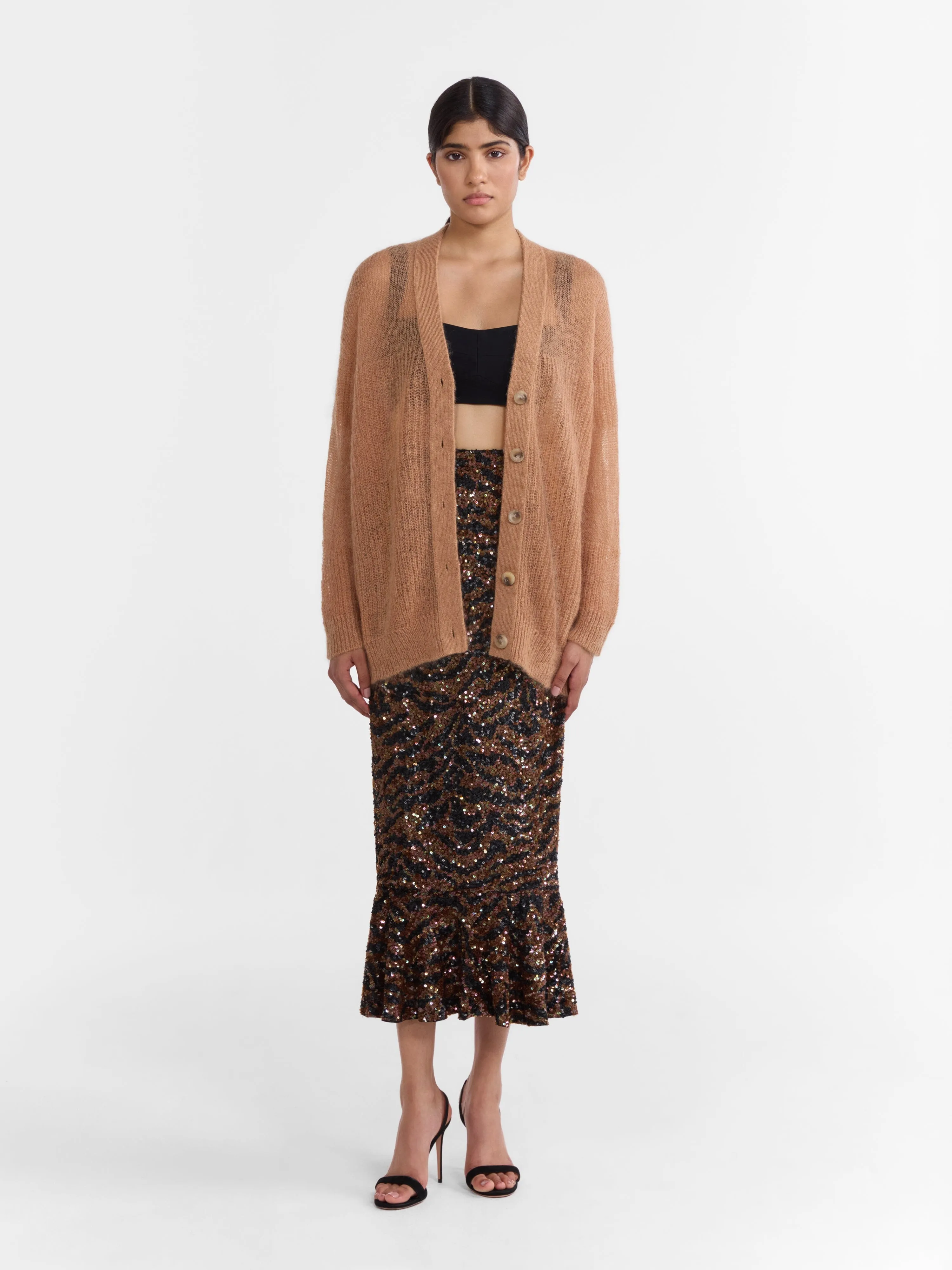 Venyx Oversized Cardigan in Camel