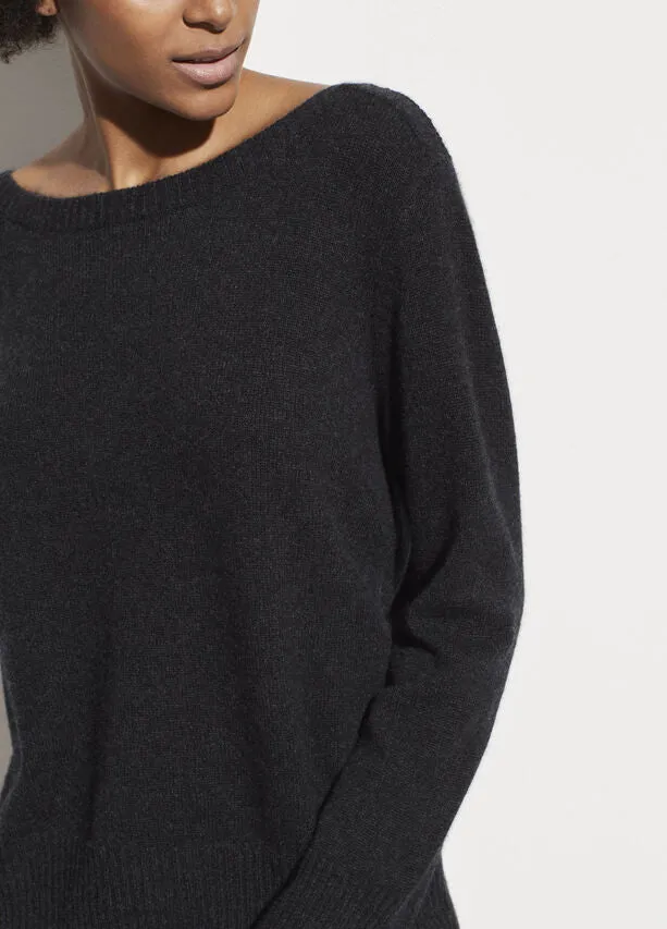 Vince - Boatneck Pullover Sweater in Charcoal