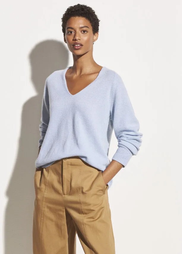 Vince - Marled V Neck Sweater in Powder Blue