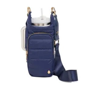 Wanderfull HydroBag HANDLE™- Navy Matte with Solid Vegan Leather Strap