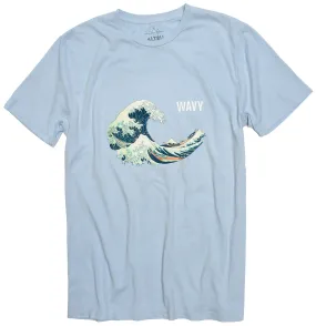 Wavy Hokusai powder blue tee by Altru Apparel