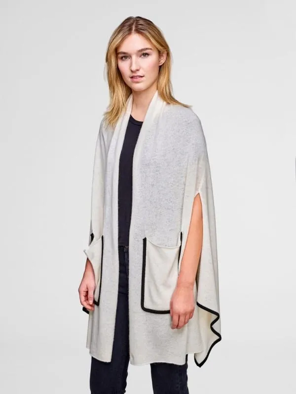 White   Warren - Contrast Tipped Cape White/Black