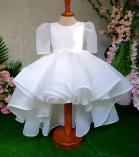 Whte tail dress for girls Tale Princess Dress Elegant Layered Girls' Dress can customized color and size