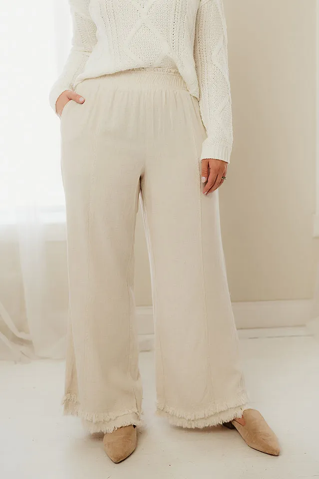 Wide Leg Fray Pants