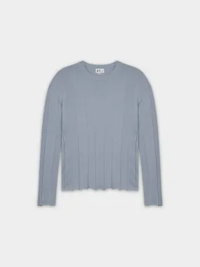 WIDE RIBBED SWEATER-STEEL BLUE