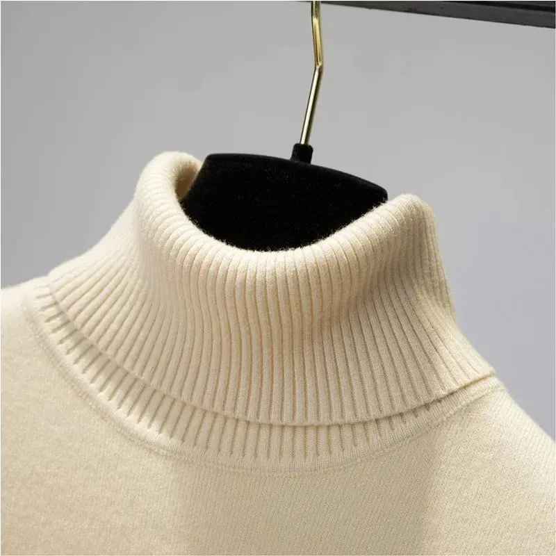 Winter Sweater Women Elegant Thicken Velvet Lined Warm Sweater Knitted Pullover Slim