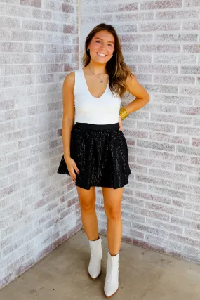 With a Twinkle Sequin Skater Skirt