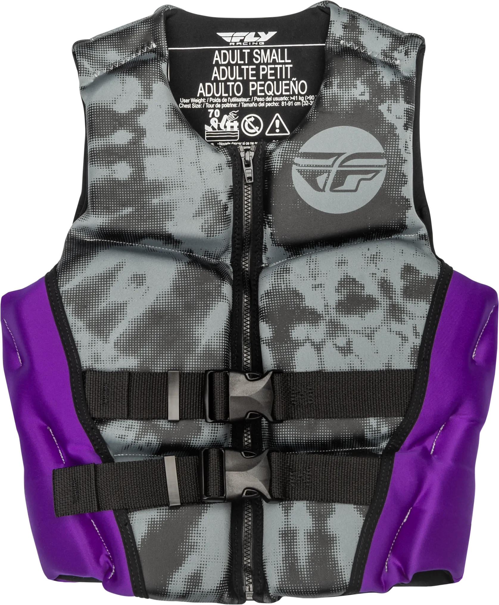 WMN'S NEOPRENE FLOTATION VEST PURPLE/GREY/BLACK LG