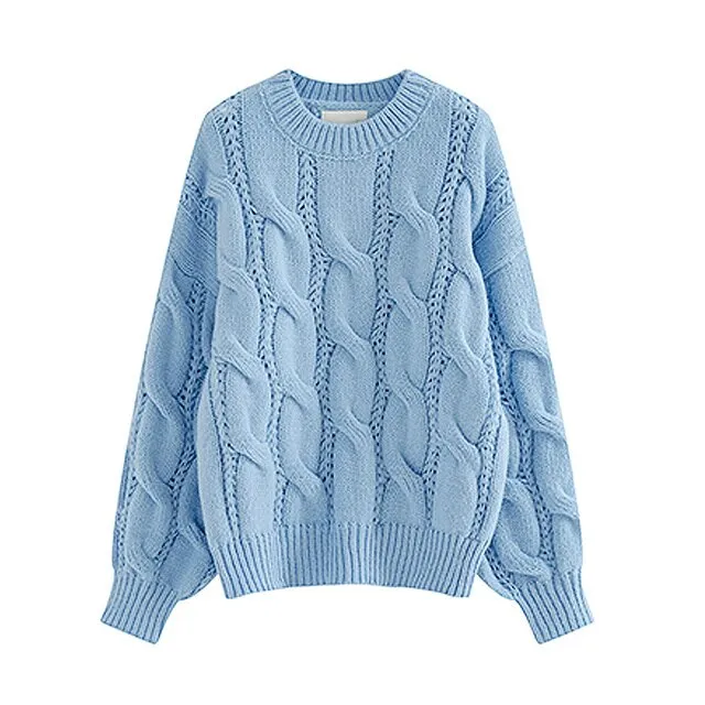 Women Fashion Knitted Pullovers Sweaters