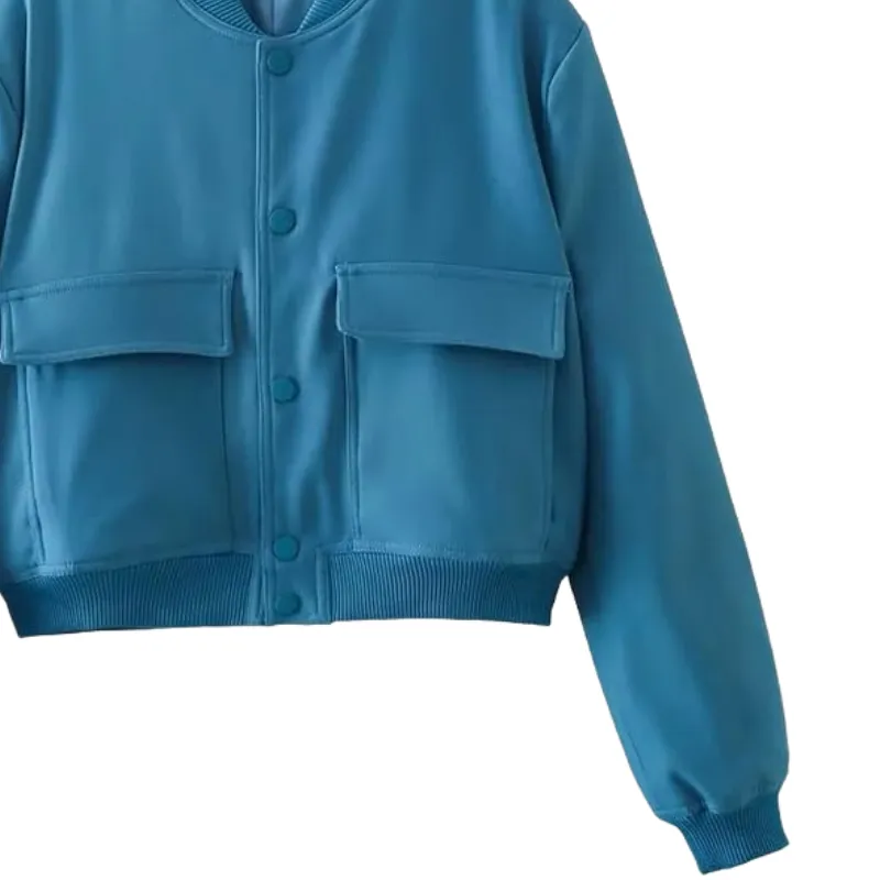 Women's Cropped Bomber Jacket - Autumn Winter Style