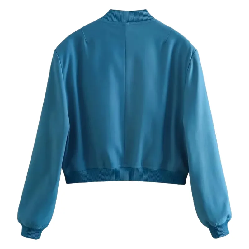 Women's Cropped Bomber Jacket - Autumn Winter Style