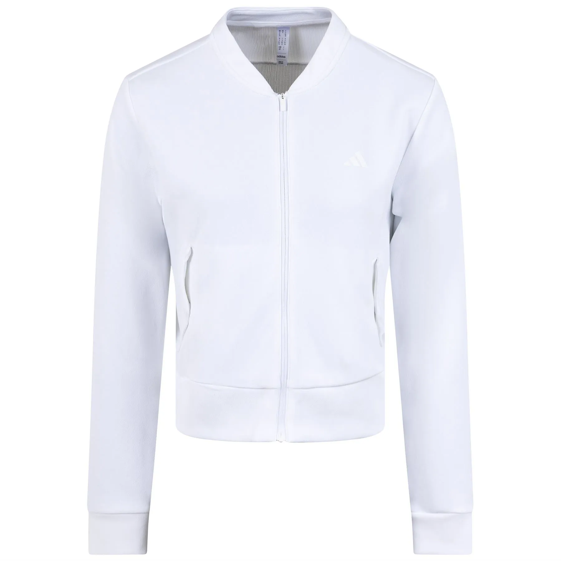 Womens Essential Knit Bomber Jacket White - SS23