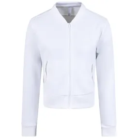 Womens Essential Knit Bomber Jacket White - SS23