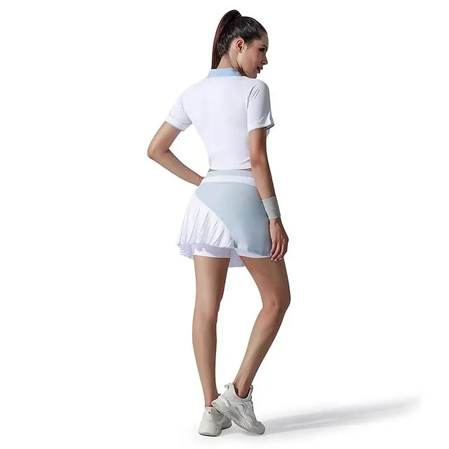 Womens Golf Skorts With Pockets Quick Dry Moisture Wicking Skirt With Inner Shorts High Waisted