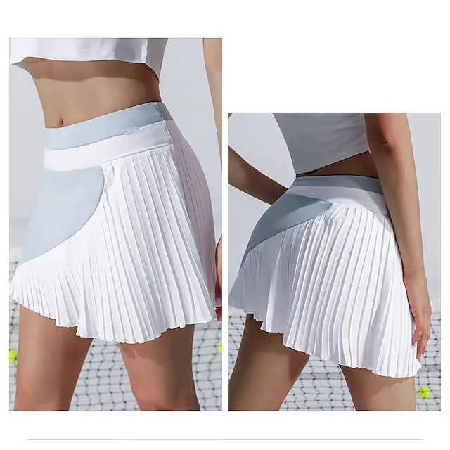 Womens Golf Skorts With Pockets Quick Dry Moisture Wicking Skirt With Inner Shorts High Waisted