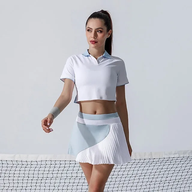 Womens Golf Skorts With Pockets Quick Dry Moisture Wicking Skirt With Inner Shorts High Waisted