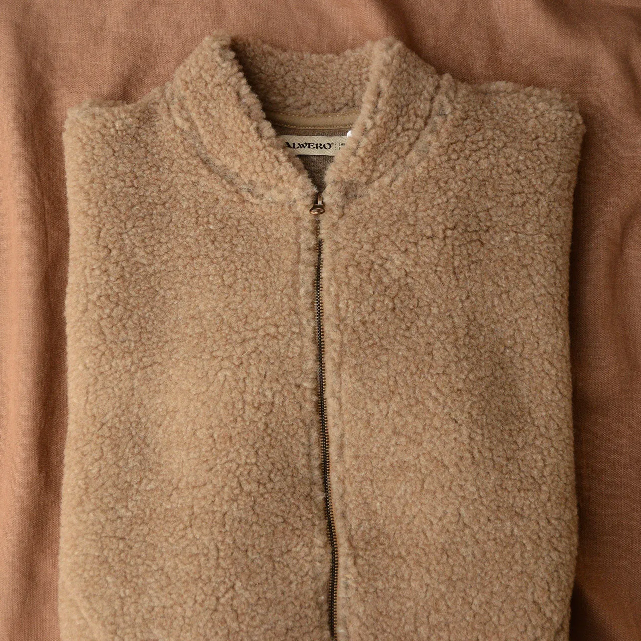 Women's Plush Bomber Jacket - 100% Wool - Tan (XS-L) *Returning 2025