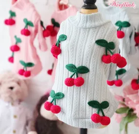 Wooflink Cherry Knit Cardigan - Blue