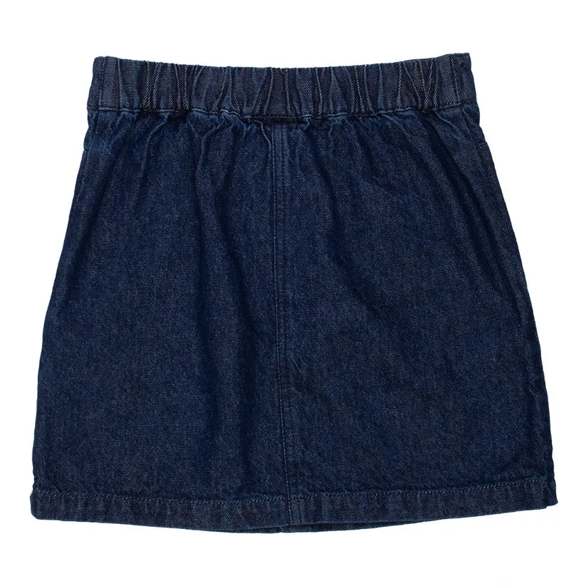 WYNKEN MID BLUE DENIM POCKET SKIRT