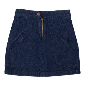 WYNKEN MID BLUE DENIM POCKET SKIRT