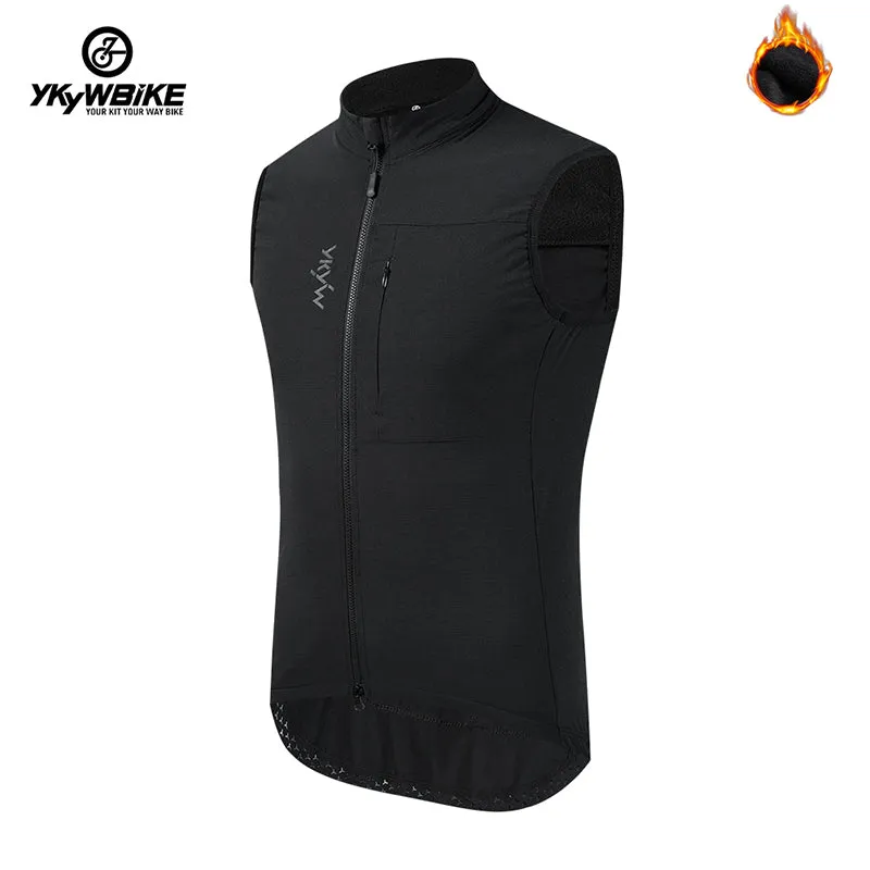 YKYW Men's Cycling Jacket Vest Winter Soft Shell Thermal Fleece Waterproof Windproof 3 Colors