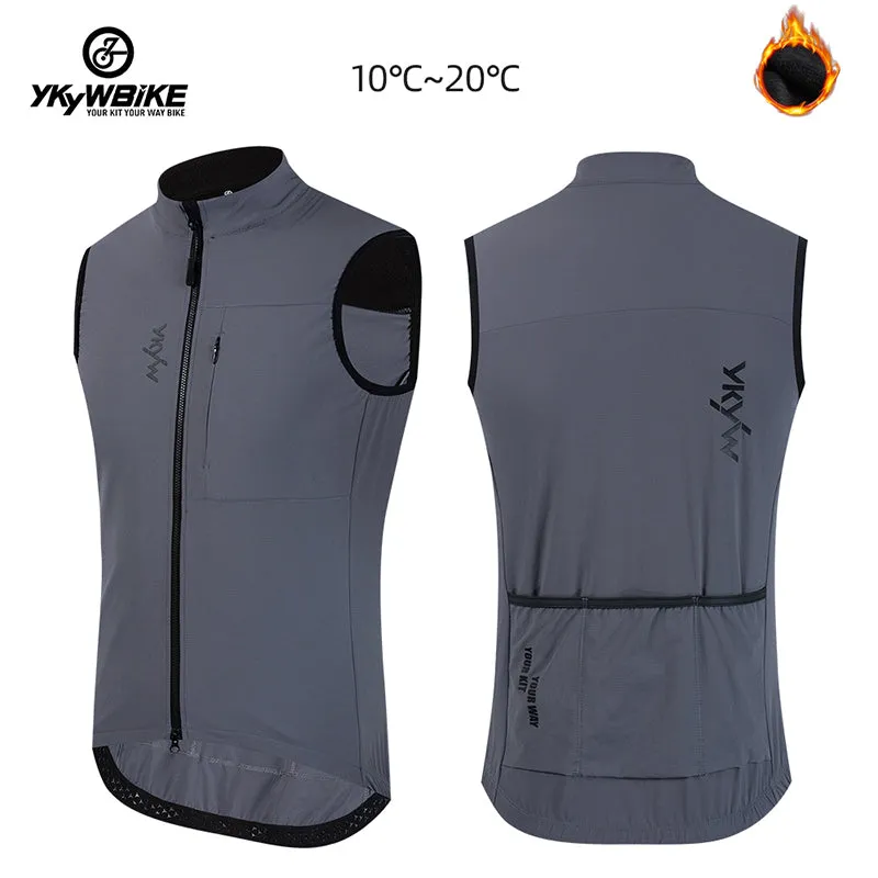 YKYW Men's Cycling Jacket Vest Winter Soft Shell Thermal Fleece Waterproof Windproof 3 Colors