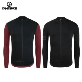 YKYW Men's Cycling Jersey Jacket Winter 5-15℃ Thermal Fleece Spliced Sleeve with Reflective Strips 3 1 Pockets 2 Colors