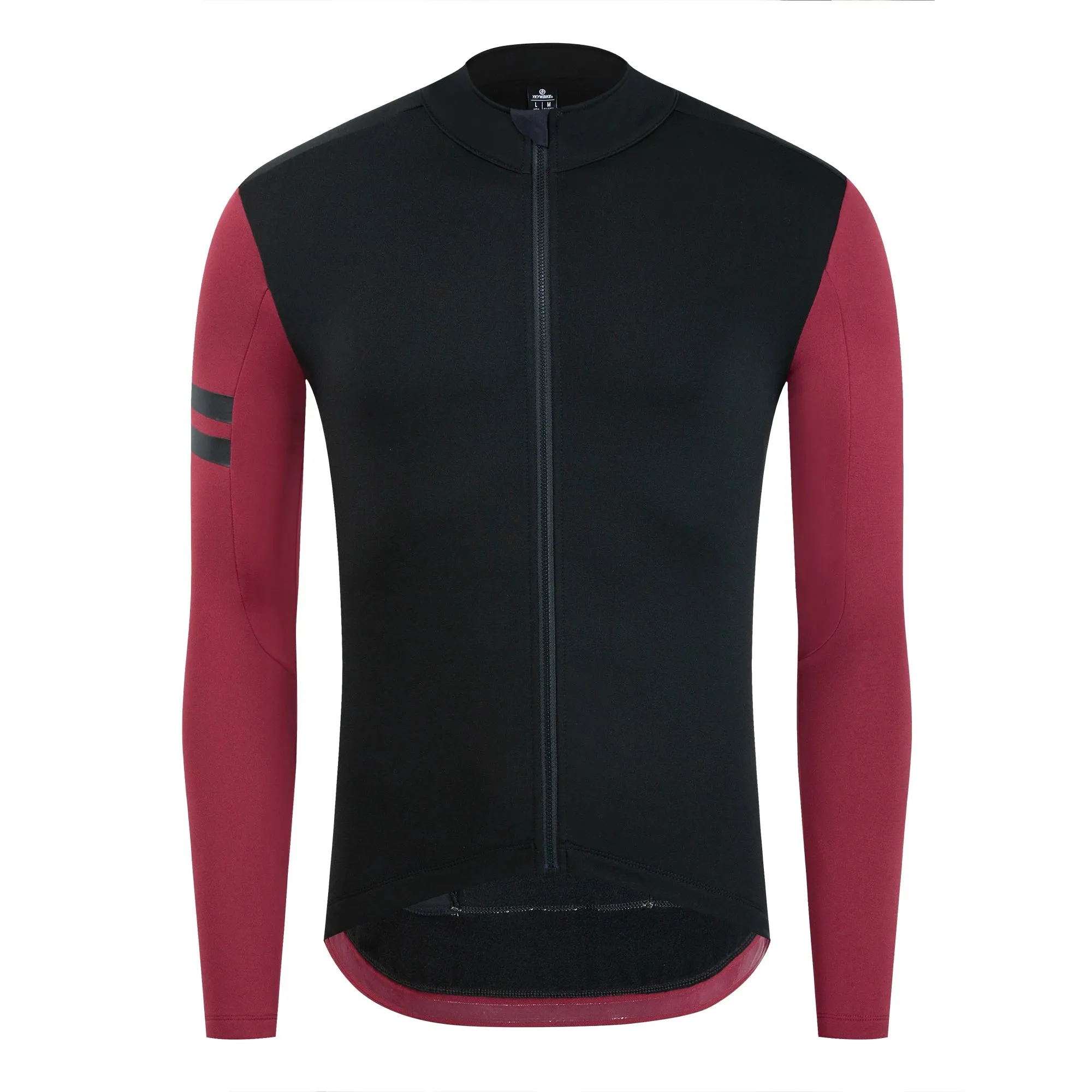 YKYW Men's Cycling Jersey Jacket Winter 5-15℃ Thermal Fleece Spliced Sleeve with Reflective Strips 3 1 Pockets 2 Colors